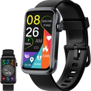 Fempoin Smart Watch for Men Women, 2026 New 1.47" HD Smartwatch, Fitness Tracker with 110+ Sport Modes, IP68 Waterproof Pedometer, Heart Rate/Sleep/Step Monitor for Android iOS, Black