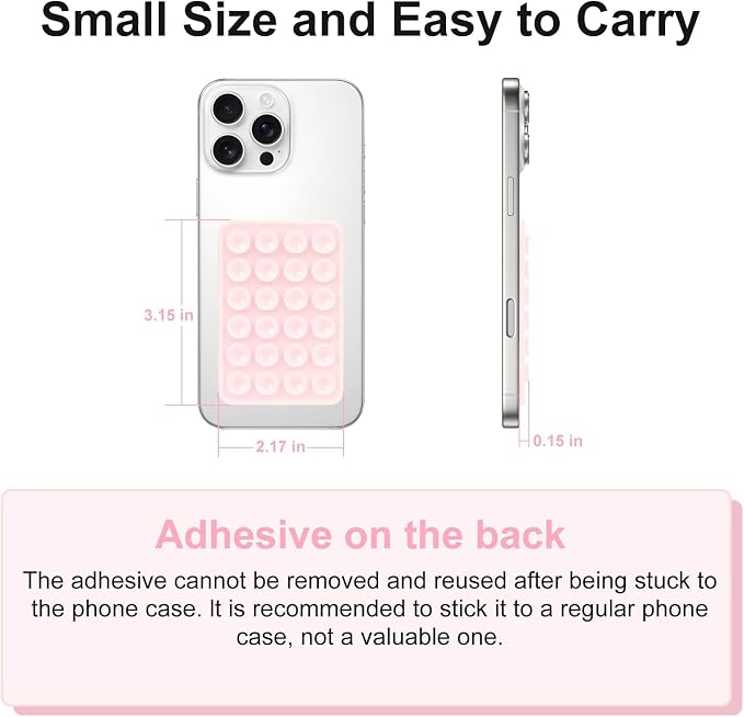Giumel 8PCS Silicone Suction Phone Case Mount, Non Slip Suction Cup, Hands-Free Phone Accessories Holder for Selfies and Videos, Silicone Adhesive Stand Sticky for Cell Phone - Image 4